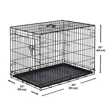 Load image into Gallery viewer, AmazonBasics Single Door Folding Metal Dog Crate Kennel with Tray, 36 x 23 x 25 Inches