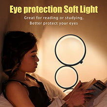 Load image into Gallery viewer, JIRTH LED Floor Lamp for Living Room 3 Brightness Levels Dimmable Touch Switch Modern Ring Tall Standing Lamp 42 Inches 36w Art Deco Floor Light for Bedroom Home Office Reading (Black)