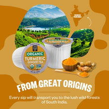 Load image into Gallery viewer, Organic Turmeric Ginger Tea K-Cup Pods, 24 Pods by FGO - Keurig Compatible - Naturally Caffeine-Free Herbal Tea, Premium Green Tea is USDA Organic, Non-GMO, & Recyclable