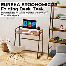 Load image into Gallery viewer, EUREKA ERGONOMIC Modern Folding Computer Desk Teen Student Dorm Study Desks 33-inch Teak Wood Fold up Desk, Easy to be Folded or Unfolded for Writing, Laptop Working and Crafting, Fits Home Office