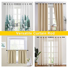 Load image into Gallery viewer, NICETOWN Matte Black Curtain Rod Set Standard 1 1/8 Diameter with Decorative Petal Caps Adjustable for Sliding Glass Door/Living Room Windows 72-144" Length, Sold by Single