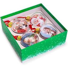 Load image into Gallery viewer, Clear Christmas Picture Frames, Ball Ornaments (3 x 3.9 Inches, 4 Pack)