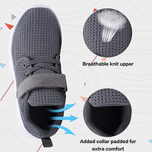 Load image into Gallery viewer, TOEDNNQI Boys Girls Sneakers Kids Lightweight Breathable Strap Athletic Running Shoes for Little Kids/Toddler Grey US Size 12