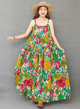 Load image into Gallery viewer, YESNO Women Casual Loose Bohemian Floral Print Dresses Empire Waist Spaghetti Strap Long Maxi Summer Beach Swing Dress XS-5X E75 (XS, As Picture10-Multi-Colored)