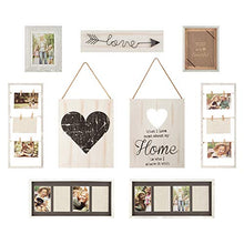 Load image into Gallery viewer, Gallery Perfect 17FW1938 Rustic Collage Gallery Wall Kit Picture Frame Set, Multi Size - 4" x 6", 5" x 7", White, 9 Piece
