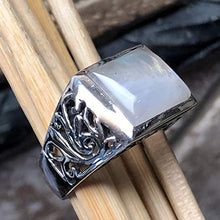 Load image into Gallery viewer, Natural Rainbow Moonstone 925 Solid Sterling Silver Men's Ring Size 8, 9, 10, 12, 13