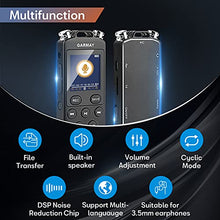 Load image into Gallery viewer, GARMAY Digital Voice Recorder 2022 Upgraded 48GB 1536KBPS 3343Hours Recording Capacity 32Hours Battery Time Activated Recorder with Noise Reduction Audio Recorder with Playback for Meeting Lecture