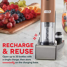 Load image into Gallery viewer, Dash Serve & Preserve Wine Set – Rechargeable Electric Wine Preservation System – Wine Bottle Opener, Vacuum Sealer, 2 Reusable Caps + Charging Base – Rose Gold
