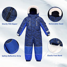 Load image into Gallery viewer, Yueta Boys Snowsuit One Piece Kids Ski Suit Coveralls Ski Jackets Jumpsuits Waterproof for 5 Years Toddler Snowboarding