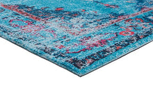 Load image into Gallery viewer, Mylife Rugs Traditional Vintage Non Slip Machine Washable Distressed Printed Area Rug, Turquoise Red 3'x5'