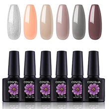 Load image into Gallery viewer, Coscelia Gel Nail Polish Kit 6 Colors Drawing Gel Nail Polish with 2pc Painting Brush 6 Colors Soak Off Gel Polish Starter Kit Nail Art Gel Paint Drawing Line Home Gel Manicure Kit