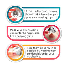 Load image into Gallery viewer, The Original Silver Nursing Cups - Nipple Shields for Nursing Newborn - Newborn Essentials Must Haves - Soothe and Protect Your Nursing Nipples - 925 Silver (L)