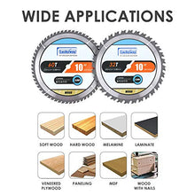 Load image into Gallery viewer, Luckyway 2-Pack 10 Inch Miter / Table Saw Blades 32T&60T with 5/8 Inch Arbor TCT Circular Saw Blade for Cutting Wood