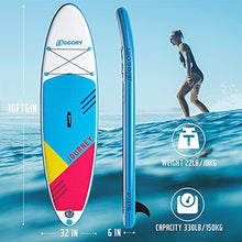 Load image into Gallery viewer, EGGORY Inflatable Stand Up Paddle Board,10'6"x 32"x 6" | SUP Surfboard with Premium SUP Accessories & Backpack, Adj Paddle, Pump, Leash, Valve Adjuster | Youth & Adult Surfing Boat