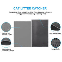 Load image into Gallery viewer, Pieviev Cat Litter Mat Double Layer Waterproof Urine Proof Trapping Mat (30''X24'', Grey)