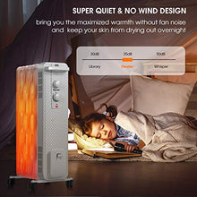 Load image into Gallery viewer, COSTWAY Oil Filled Radiator Heater, 1500W Portable Space Heater with 3 Heating Modes, Adjustable Thermostat, Tip-Over and Overheat Protection, Electric Oil Heaters for Indoor Use Home Office, White