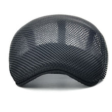 Load image into Gallery viewer, VOBOOM Men Breathable Mesh Summer Hat Adjustable Newsboy Beret Ivy Cap Cabbie Flat Cap (Black)
