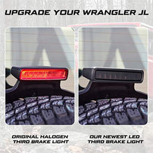 Load image into Gallery viewer, KIWI MASTER Smoked LED Tail Lights & 3rd Brake Light Set for 2018-2022 Jeep Wrangler JL Accessories Third Brake Light High Mount Stop Light Reverse Light Turn Signal Light (Black Housing Smoke Lens)