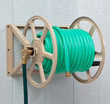 Load image into Gallery viewer, Liberty Garden 709 Steel Wall/Floor Mounted Hose Reel, Holds 200-Feet of 5/8-Inch Hose - Tan