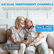 Load image into Gallery viewer, NURSAL Dual Channel EMS TENS Unit 24 Modes Muscle Stimulator for Pain Relief & Muscle Strength with 14 Pads, Rechargeable TENS Machine Pulse Massager with Storage Pouch/Pads Holder/Lanyard/Cable Ties