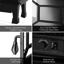 Load image into Gallery viewer, TURBRO Suburbs TS20 Electric Fireplace Heater, Freestanding Fireplace Stove with Realistic Dancing Flame Effect - CSA Certified - Overheating Safety Protection - Easy to Assemble - 20" 1400W Black