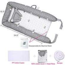 Load image into Gallery viewer, Mooedcoe Baby Nest,Baby Lounger Newborn Baby Cribs Bassinet Co Sleep Breathable & Hypoallergenic Portable Bed 100% Cotton Soft Mattress Bonus with Head Pillow (for 0-28months)