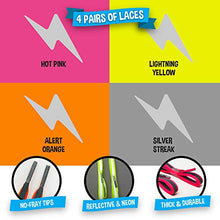 Load image into Gallery viewer, Reflective Kids Shoe Laces Safety Shoelaces for Children Silver Shoelaces Pink Shoe Laces Yellow and Orange Neon Lace Strings 40" Inches