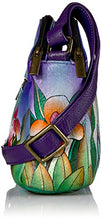 Load image into Gallery viewer, Anna by Anuschka Women's Genuine Leather Medium Multi-Compartment Crossbody | Hand Painted Original Artwork | Midnight Peacock