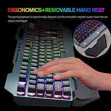 Load image into Gallery viewer, Wireless Gaming Keyboard and Mouse,RGB Backlit Rechargeable Keyboard Mouse with 4800mAh Battery Metal Panel,Removable Hand Rest Mechanical Feel Keyboard and 7 Color Gaming Mute Mouse for PC Gamer