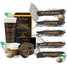 Load image into Gallery viewer, SheaMoisture African Black Soap Facial System Kit |4oz. Facial Wash & Scrub |4 oz. Problem Skin Facial Mask | 2oz. Moisturizer | 3.5oz Bar Soap