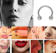 Load image into Gallery viewer, 16pcs Fake Nose Rings Hoop Stainless Steel Faux Fake Lip Ear Nose Septum Ring Non-Pierced Clip On Nose Hoop Rings