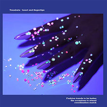 Load image into Gallery viewer, 8 Pack 1988 pcs Luminous Crystal Nail Art Rhinestone Decorations 3D Glitter Diamond Jewelly Glow In The Dark Rhinestone Decorations Nail Art DIY Crafts Phones Clothes Shoes Jewelry Bag (Forest Fairy)