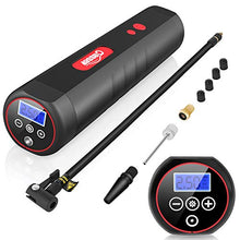 Load image into Gallery viewer, Oasser Air Compressor Portable Mini Air Inflator Hand Held Tire Pump 2000mAh with Digital LCD LED Light 12V AC DC Lithium Battery 120PSI 20Litres/Min for Car Bicycle Tires and Other Inflatables P1S
