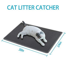 Load image into Gallery viewer, kaxionage Cat Litter Mat, Kitty Litter Mat, Honeycomb Double Layer Trapping Litter Mat Design,Waterproof Urine Proof Cat Mat,Easy Clean Scatter Control (Grey)