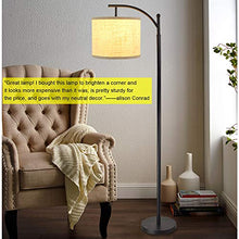 Load image into Gallery viewer, DLLT Led Floor Lamp,Modern Tall Floor Lamp Farmhouse Industrial Light 8W Classic-Arc with Hanging Floor Lamp Drum Shade,Reading Standing Lamp for Living Room,Bedroom,Office,Study Room,E26 Bulb-Warm