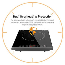 Load image into Gallery viewer, Portable Induction Cooktop, iSiLER 1800W Sensor Touch Electric Induction Cooker Cooktop with Kids Safety Lock, 18 Power 17 Temperature Setting Countertop Burner with Timer