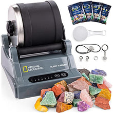 Load image into Gallery viewer, NATIONAL GEOGRAPHIC Hobby Rock Tumbler Kit - Includes Rough Gemstones, 4 Polishing Grits, Jewelry Fastenings, Learning Guide, Great Stem Science Kit