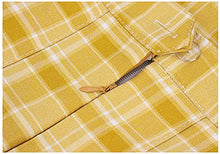 Load image into Gallery viewer, DAZCOS US Size 0-22 Plaid Skirt High Waist Japan Uniform Style with Shorts for Women (3X-Large, Yellow)