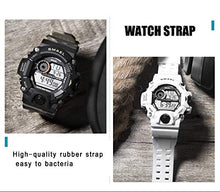 Load image into Gallery viewer, KXAITO Men's Watches Sports Outdoor Waterproof Military Watch Date Multi Function Tactics LED Alarm Stopwatch (14_White)