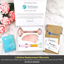 Load image into Gallery viewer, Original Jade Roller & Gua Sha Facial Tools, Jade Roller for Face - Face Roller, Natural Rose Quartz Roller - Face Massager, Facial Roller for Skin Care, Body, Eyes, Neck - Tones, Firms, Depuff