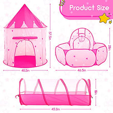 Load image into Gallery viewer, PigPigPen 3pc Kids Play Tent for Girls with Ball Pit, Crawl Tunnel, Princess Tents for Toddlers, Baby Space World Playhouse Toys, Boys Indoor& Outdoor Play House, Perfect Kid’s Gifts