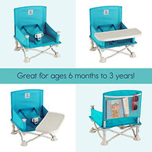 Load image into Gallery viewer, hiccapop OmniBoost Travel Booster Seat with Tray for Baby | Folding Portable Baby Booster Seat for Dining Table, Camping, Beach, Grandma’s | Tip-Free Design Straps to Kitchen Chairs - Booster Chair