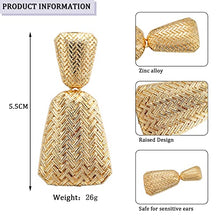 Load image into Gallery viewer, BESTEEL 9 Pairs Gold Statement Drop Earrings for Women Geometric Dangle Earrings Large Metal Rectangle Earrings Set