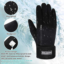 Load image into Gallery viewer, HOLOHOLO Winter Cycling Gloves Touchscreen Warm Gloves Windproof & Waterproof Gloves for Cycling, Skiing Running Outdoor Sports. Suits Men & Women (Black, M)
