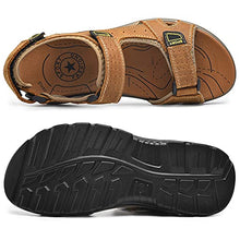 Load image into Gallery viewer, MarsRoad Men's Outdoor Hiking Sandals with Arch Support, Leather Open Toe Athletic Sport Summer Fisherman Water Shoes, Jesus sandals