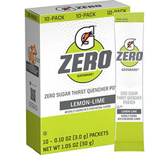 Load image into Gallery viewer, Gatorade G Zero Powder, Lemon Lime, 0.10oz Packets (120 Pack)
