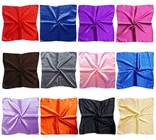 Load image into Gallery viewer, LilMents 12 Mixed Designs Small Square Satin Womens Neck Head Scarf Scarves Bundle Lot Set (Set B)