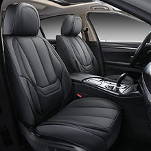 Load image into Gallery viewer, Coverado Front and Back Seat Covers 4 Pieces, Waterproof Nappa Leather Auto Seat Protectors Full Set, Universal Car Accessories Fit for Most Sedans SUV Pick-up Truck, Black
