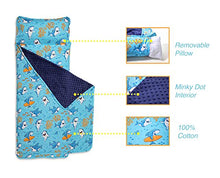 Load image into Gallery viewer, Bambino Bliss Kids Nap Mat with Removable Pillow - Soft, Lightweight Mats, Easy Clean Toddler Nap Pad for Preschool, Daycare, Kindergarten - Children Sleeping Bag (Shark)