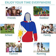 Load image into Gallery viewer, Philippines Flag Print Hoodies Kids 3D Print Sweatshirts Long Sleeve Pullover Hoodies with Pocket for Teen Boys and Girls Black